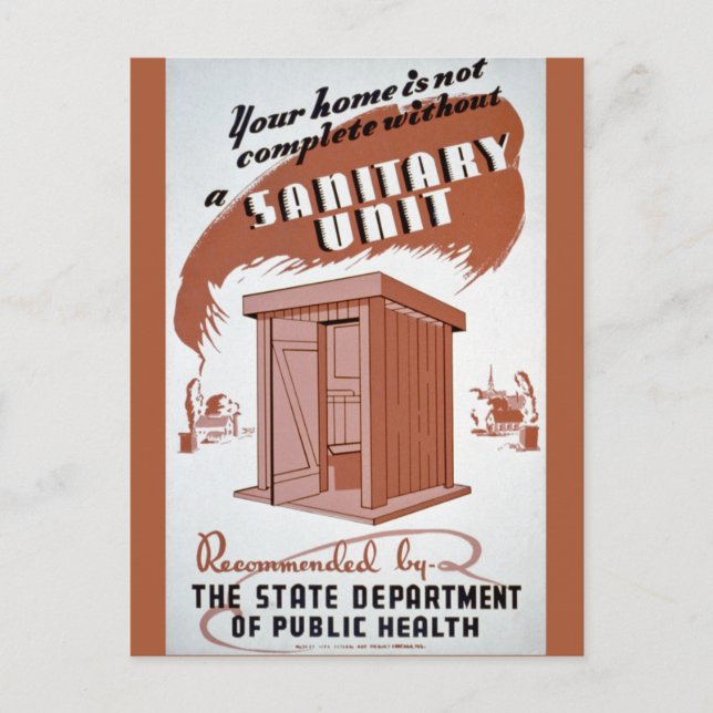 Outhouse WPA Poster Postkarte (Vorderseite)