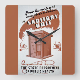 Outhouse WPA Poster Quadratische Wanduhr