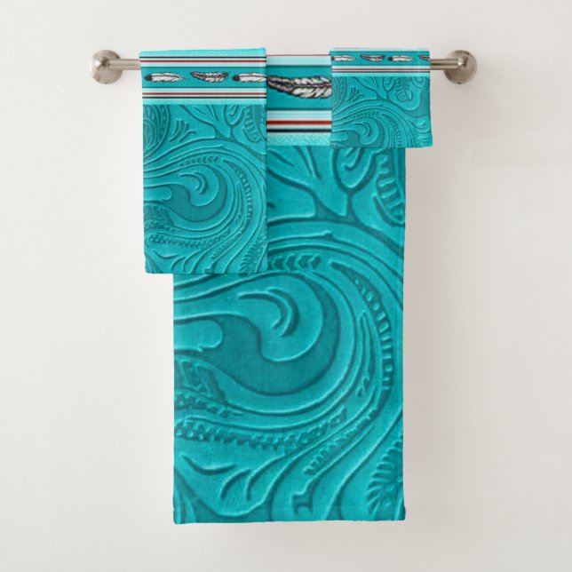 Outil en cuir Turquoise Tribal Navajo (En situation)