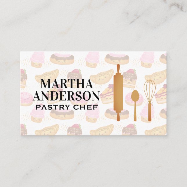 Outils de cuisine | Carte de visite pâtisseries mi (Devant)