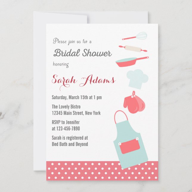 Outils de cuisine Invitation de douche nuptiale (Devant)