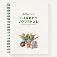 Outils de jardinage Aquarelle Jardin Carnet Journa