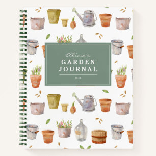 Outils de jardinage Aquarelle Jardin Carnet Journa