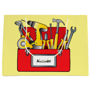 Outils et nom de sac de cadeau de boîte à outils