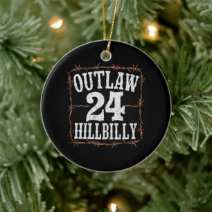 Outlaw Hillbilly 2024 Western Trump Vance 2024  Keramik Ornament