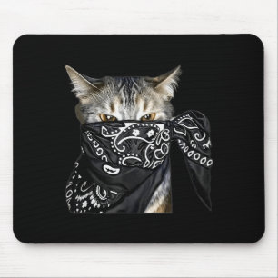 Outlaw-Katze Lustige Gangster-Katze mit Bandana  Mousepad