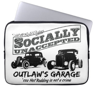 Outlaw's Garage. Sozial nicht akzeptierte zwei Hot Laptopschutzhülle