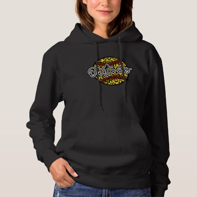 Outlawz Leopard Cheetah Softball Team Trendy Cute  Hoodie (Vorderseite)