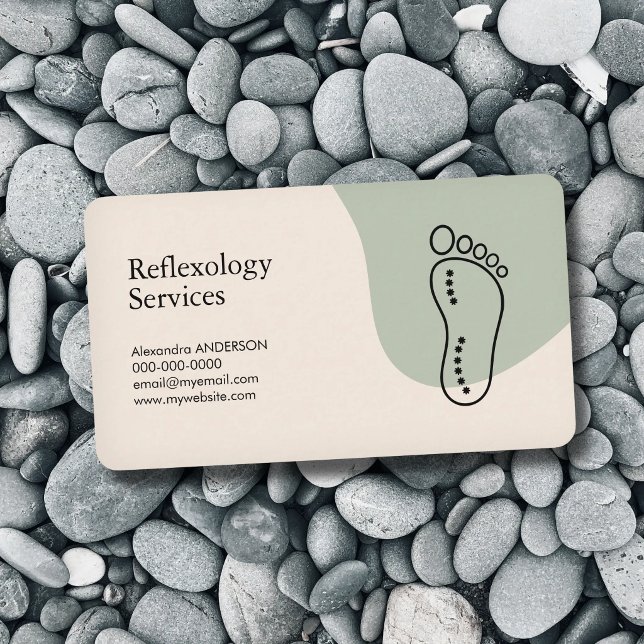 Outline Footprint - Reflexology Visitenkarte (Outline Footprint - Reflexology Business Card)