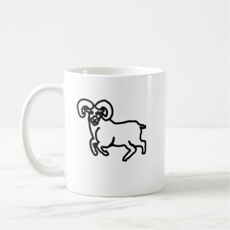 Outline Ram Zodiac Mug | Minimal Aries Silhouette Kaffeetasse