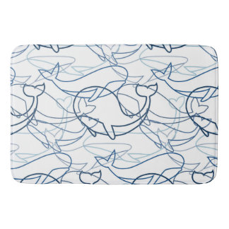 Outline whales badematte