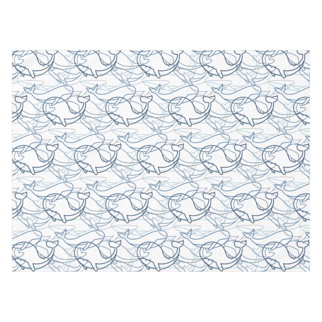 Outline whales tischdecke (Vorderseite (Horizontal))