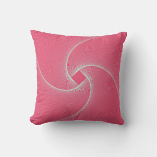 outlined square vortex in velvet pink kissen