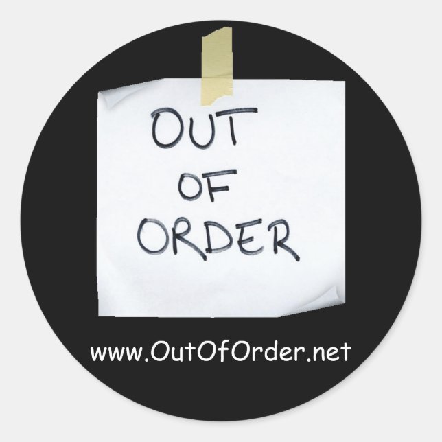 OutOfOrder.net autocollant - Customisé (Devant)