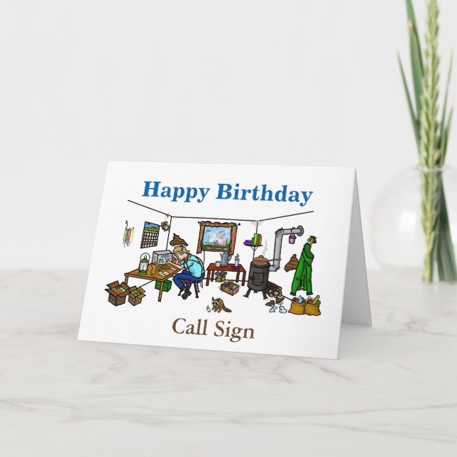 Outre de la carte d'anniversaire de radio-amateur (Devant)