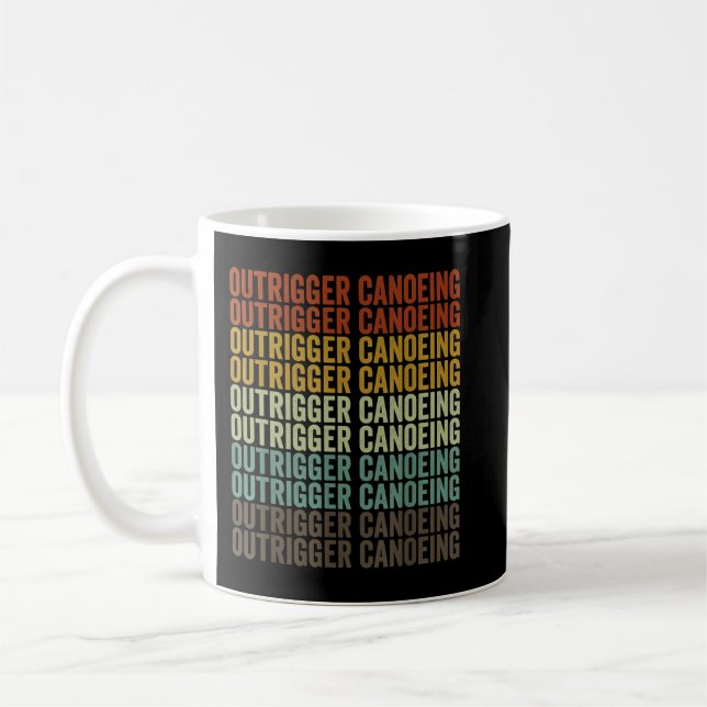 Outrigger Canoeing Sports Retro Kaffeetasse (Links)
