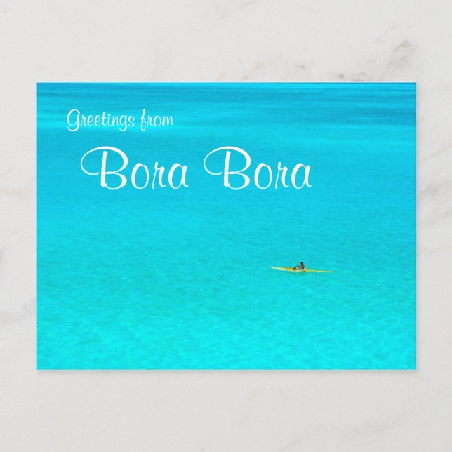 Outrigger Kanu in Bora Bora Textpostkarte Postkarte (Vorderseite)