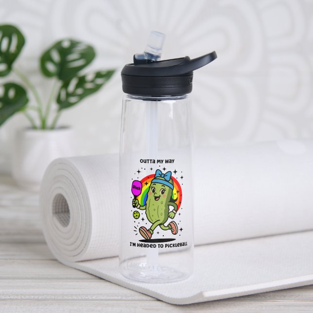 Outta My Way - Ich bin zum Pickleball geleitet Trinkflasche (Yoga (gedreht))