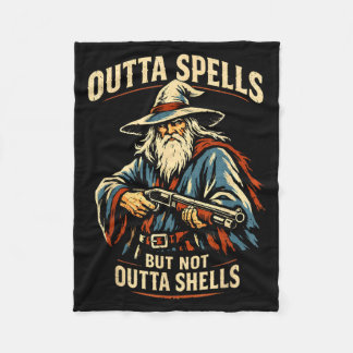 Outta Spells But Not Outta Shells Wizard Fantasy M Fleecedecke