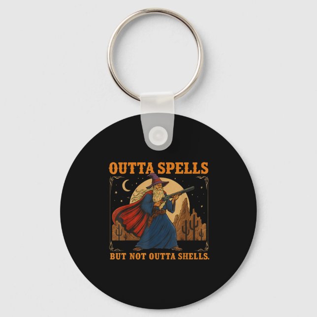 Outta Spells But Not Outta Shells Wizard Fantasy M Schlüsselanhänger (Vorderseite)