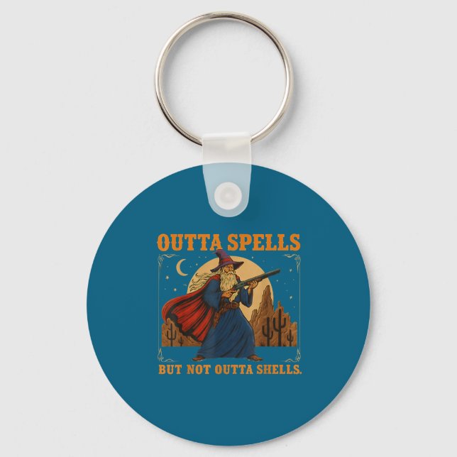 Outta Spells But Not Outta Shells Wizard Fantasy M Schlüsselanhänger (Vorderseite)