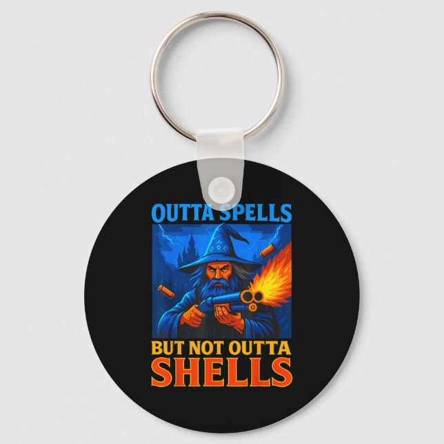 Outta Spells But Not Outta Shells Wizard Fantasy M Schlüsselanhänger (Vorderseite)