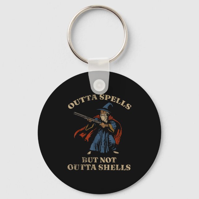 Outta Spells But Not Outta Shells Wizard Fantasy M Schlüsselanhänger (Vorderseite)