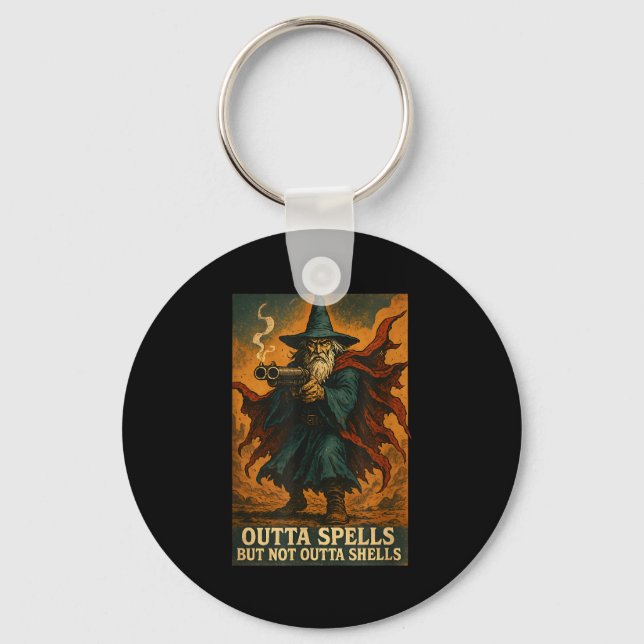 Outta Spells But Not Outta Shells Wizard Fantasy M Schlüsselanhänger (Vorderseite)