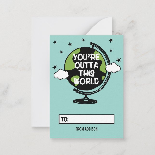 Outta This World Class Room Valentine Card 100pk Mitteilungskarte (Vorderseite)