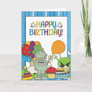 Outta This World Robot Invitations d'anniversaire