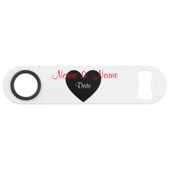Ouverture de bouteille Mme & Mme personnalisable ( (Dos Horizontal)