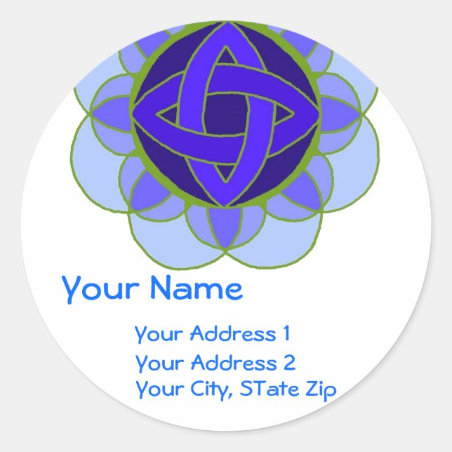 " Ouverture du Throat Chakra" Étiquette de adresse (Devant)