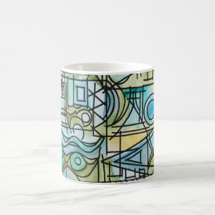 Ouvertüre- Moderne Bauhaus-Geometrie-Kunst Kaffeetasse