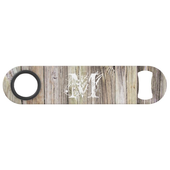 Ouvrage de bouteille de vitesse monogramme en bois (Devant (Horizontal))