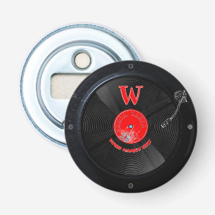 Ouvre-bouteille bouton de disque vinyle rétro pers