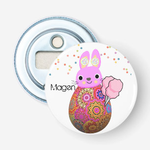 Ouvre-bouteille bouton lapin rose glace
