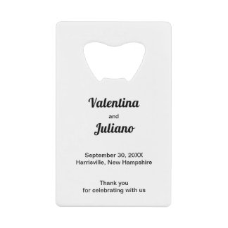 Ouvre-bouteille de mariage Rectangle Noir et Blanc