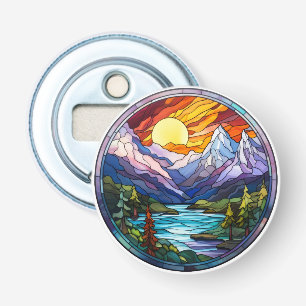 Ouvre-bouteille de paysage de montagne coloré