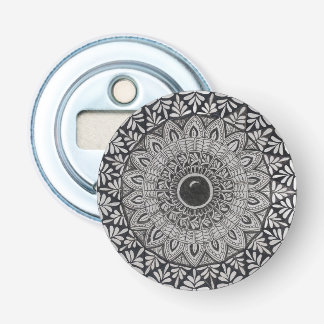 Ouvre-bouteille mandala monochrome