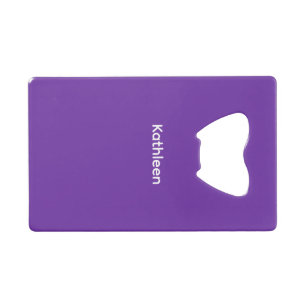 Ouvre-bouteille violet uni avec texte personnalisé