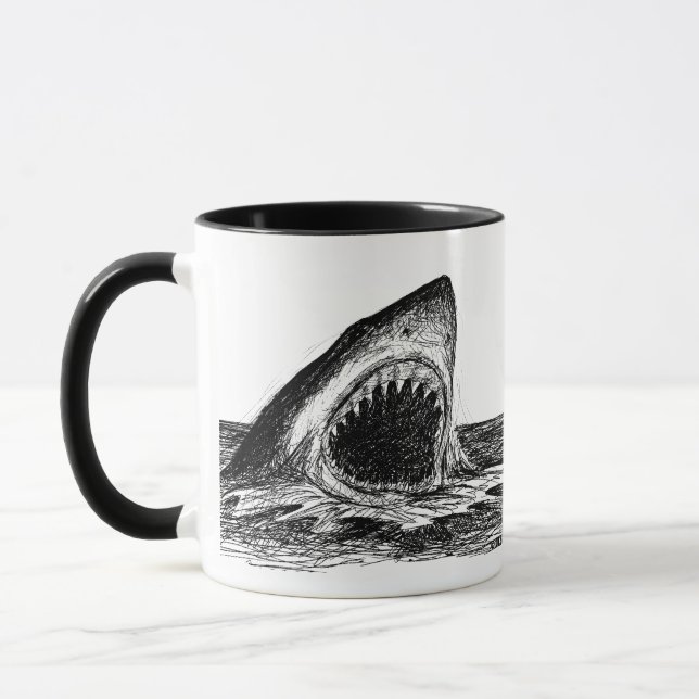 OUVREZ la grande tasse de concepteur de requin (Gauche)