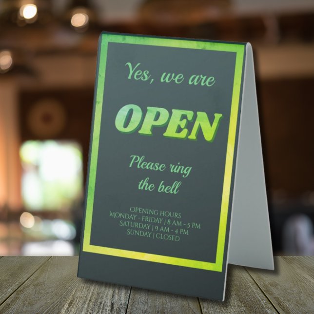 Ouvrir les heures d'ouverture du signe fermé vert (Créateur téléchargé)