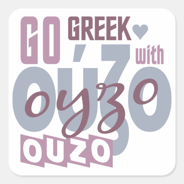 Ouzo-Aufkleber Quadratischer Aufkleber (Vorderseite)