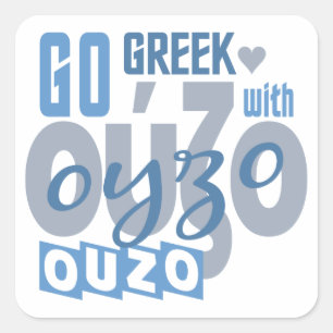 Ouzo-Aufkleber Quadratischer Aufkleber