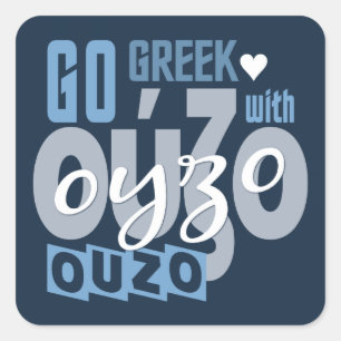 Ouzo-Aufkleber Quadratischer Aufkleber