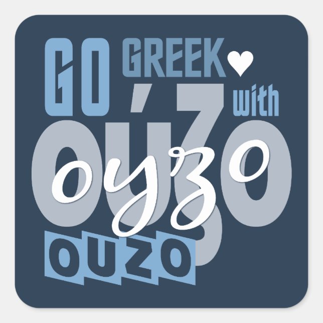 Ouzo-Aufkleber Quadratischer Aufkleber (Vorderseite)