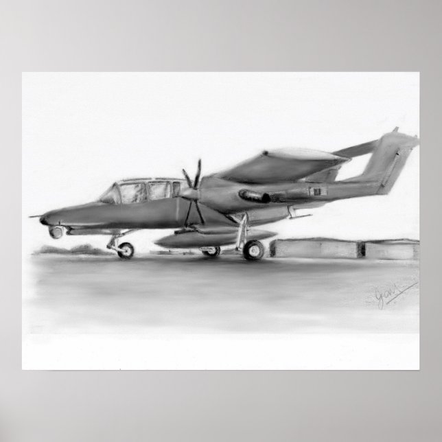 OV10 Bronco-Flugzeug Poster (Vorne)