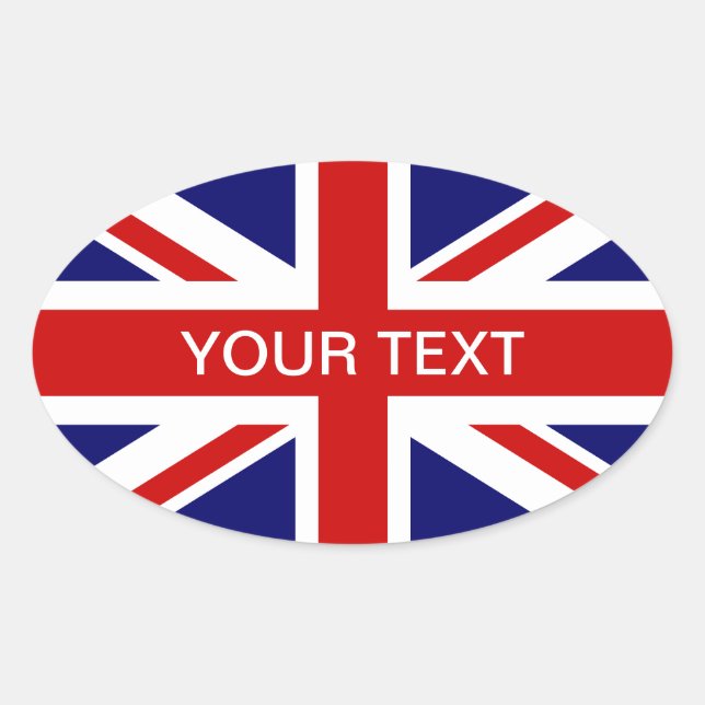Oval-Aufkleber der britischen Flagge | Union Jack  Ovaler Aufkleber (Vorderseite)