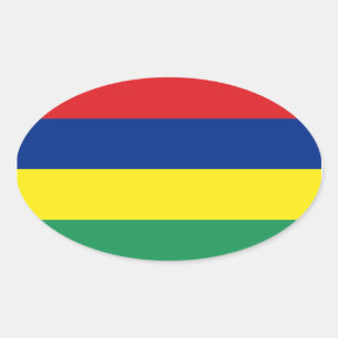 Oval-Aufkleber der Flagge Mauritius Ovaler Aufkleber