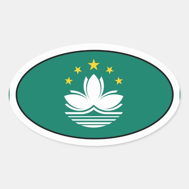 Oval-Aufkleber der Macau-Flagge Ovaler Aufkleber (Vorderseite)